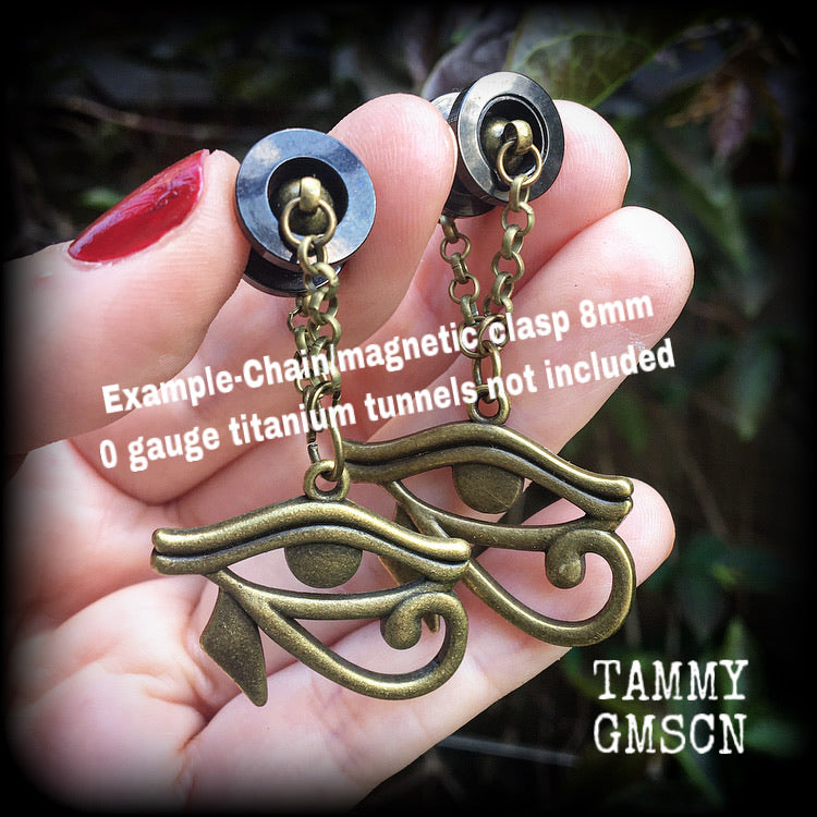 Eye of Horus earrings-Tunnel dangles-Ear gauges