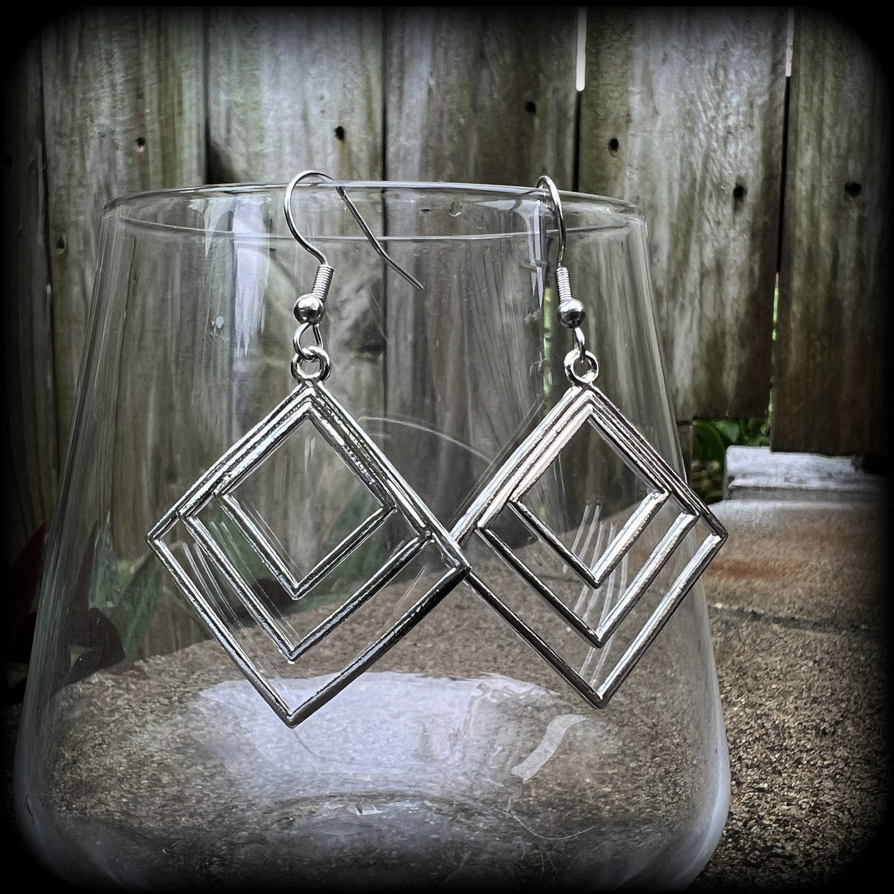 Geometric earrings-Diamond earrings