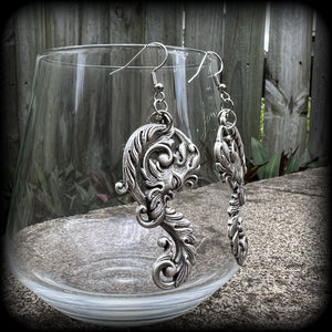 Baroque Green man earrings-Greenman earrings