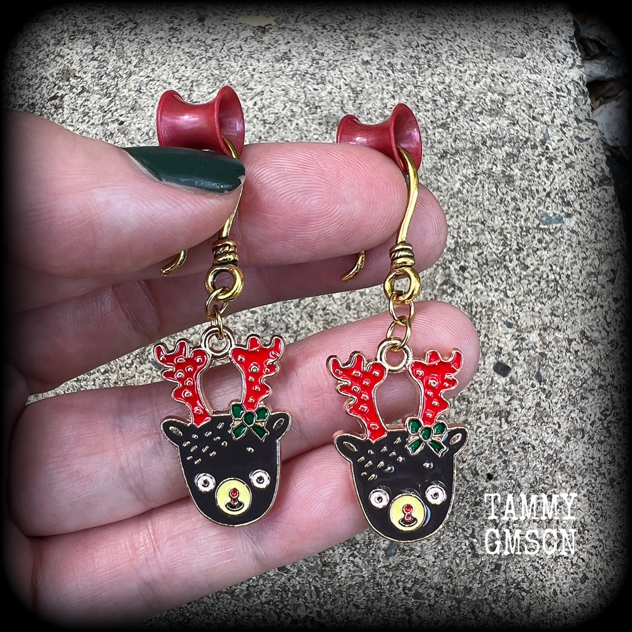 Reindeer earrings-Christmas earrings