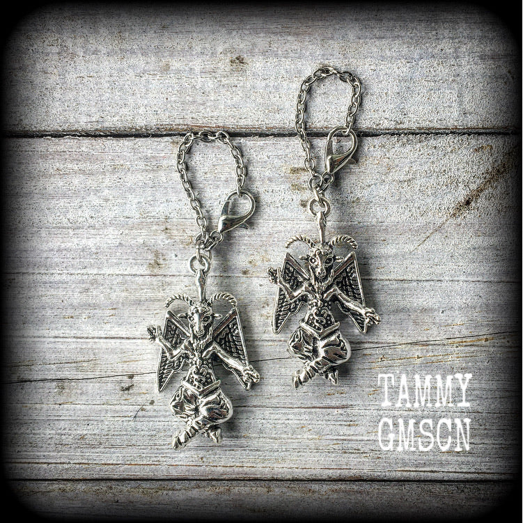 Baphomet tunnel earrings 