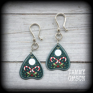 Ouija planchette earrings-Christmas earrings