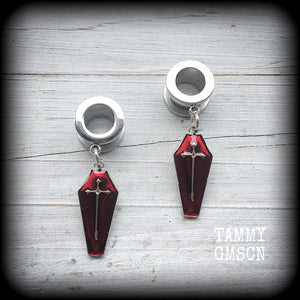 Coffin tunnel earrings