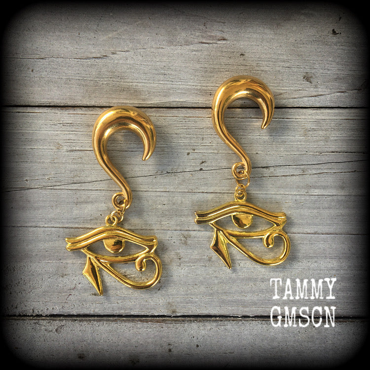 Eye of Ra gauged earrings-Egyptian jewelry