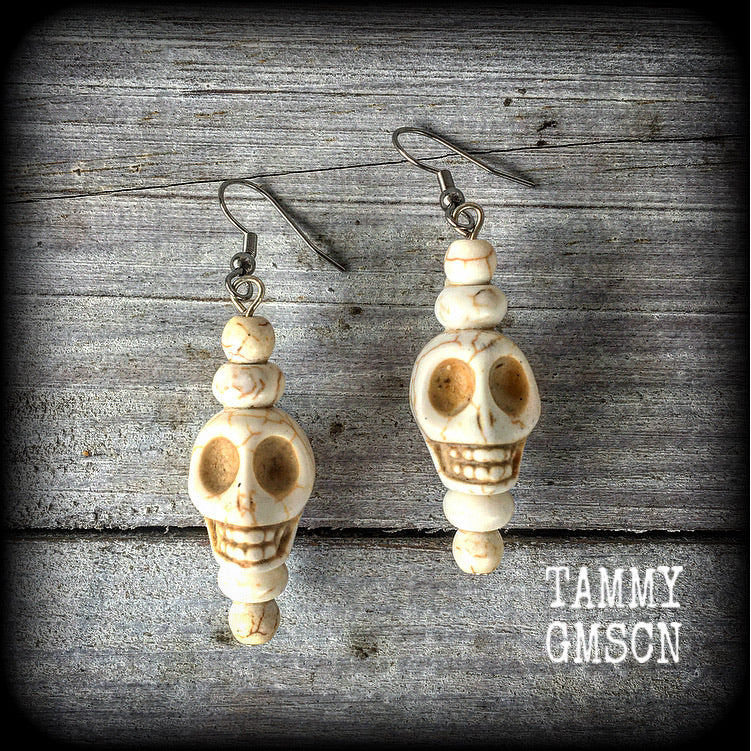 Skull earrings-Day of the Dead earrings