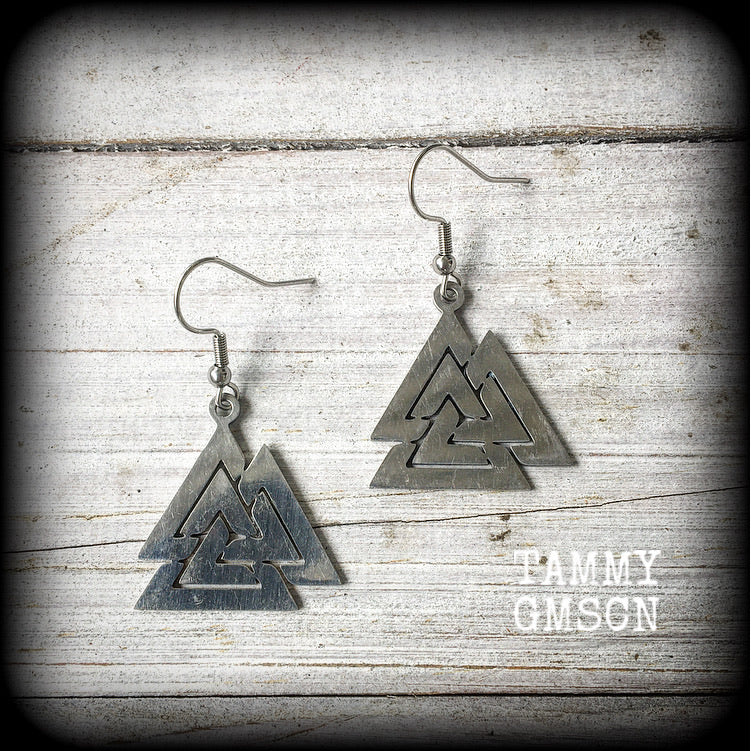 Valknut earrings-Viking earrings