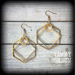 Hexagon-Circle-Square-Geometric earrings