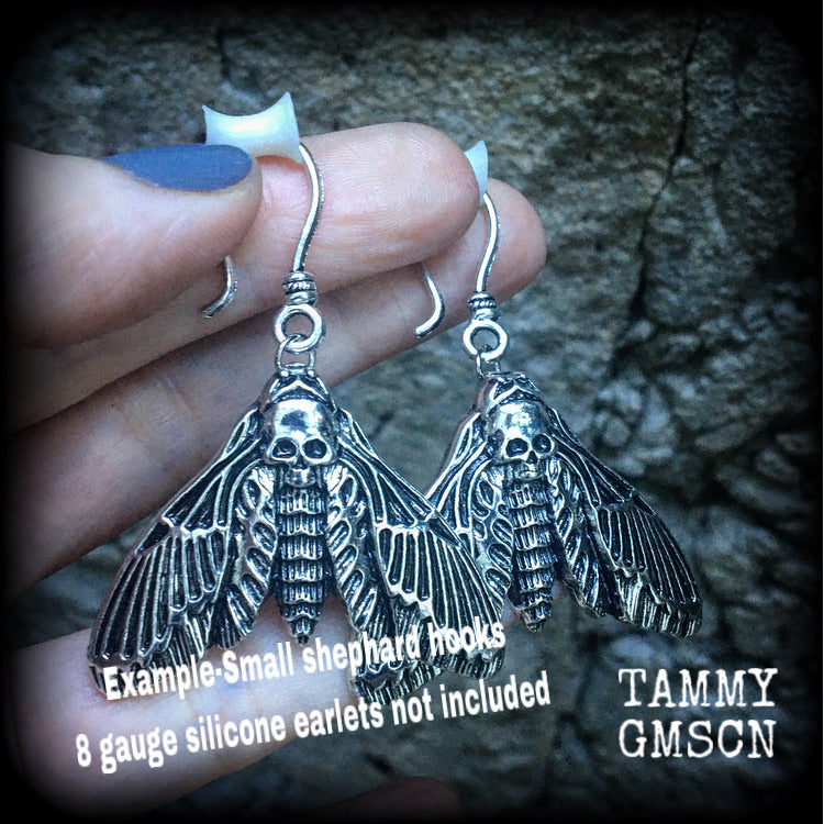 Deaths head moth earrings-Ear hangers