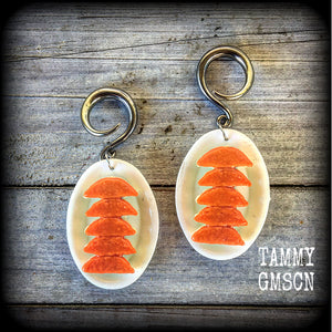 Gyoza gauged earrings-Yum cha earrings