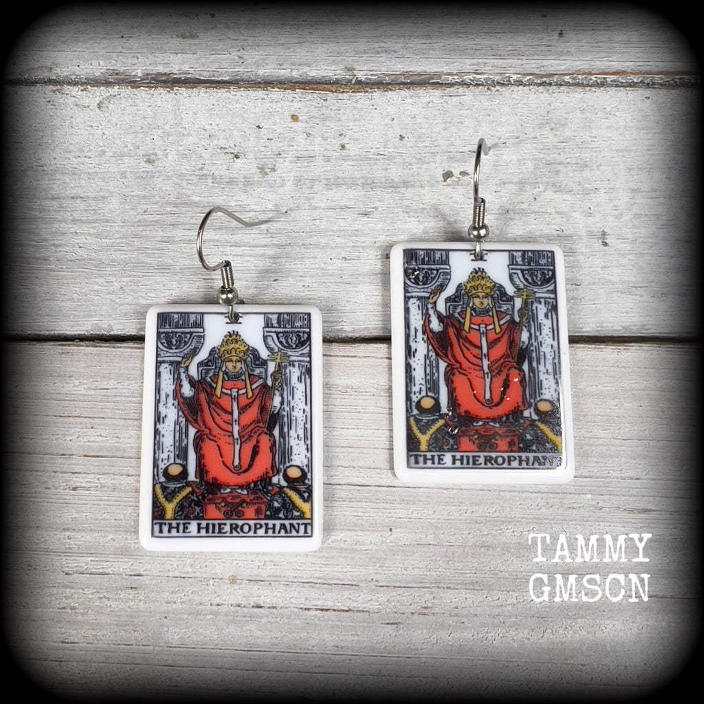 The Hierophant tarot earrings-Tarot card earrings