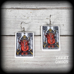 The Hierophant tarot earrings-Tarot card earrings