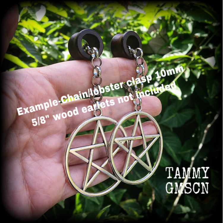 Pentagram tunnel friendly earrings