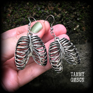 Ribcage earrings-Halloween earrings