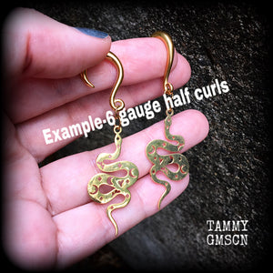 Celestial snake gauged earrings