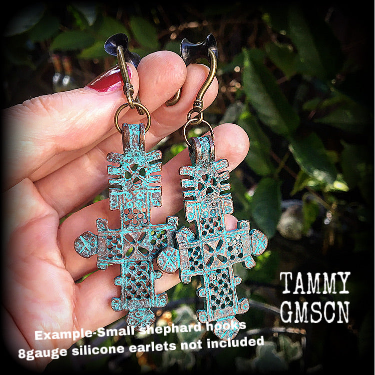 Esoteric cross earrings-Sea Hag earrings