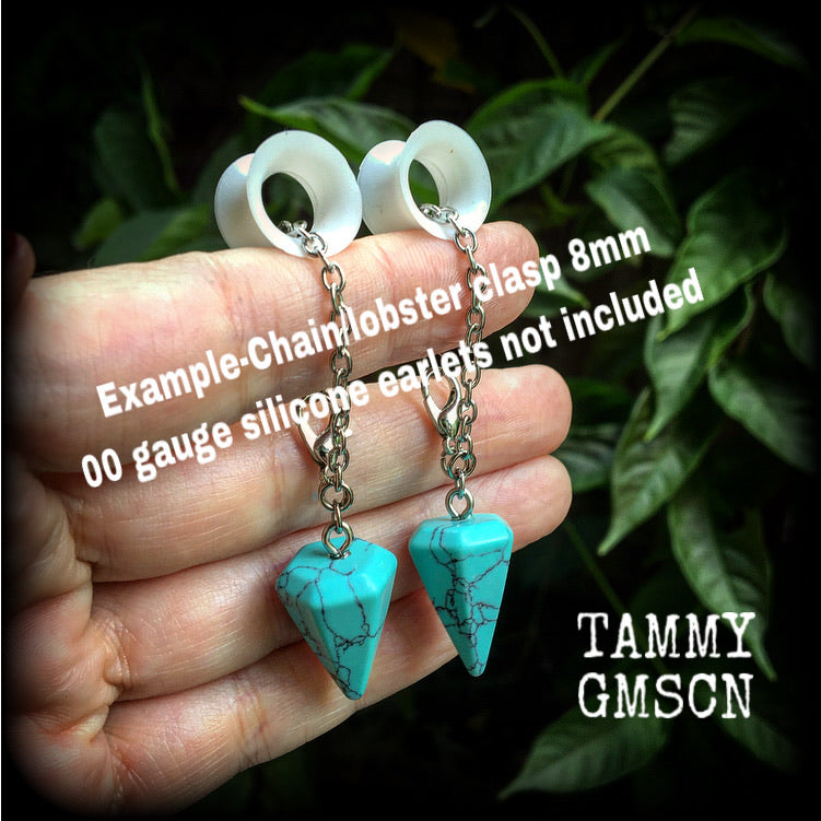 Turquoise earrings-Tunnel dangles