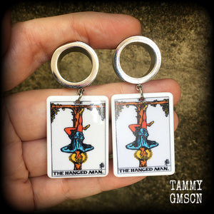 The Hanged Man-Tarot card tunnel earrings