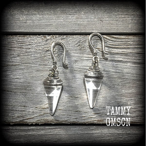 Clear quartz earrings-Gemstone earrings