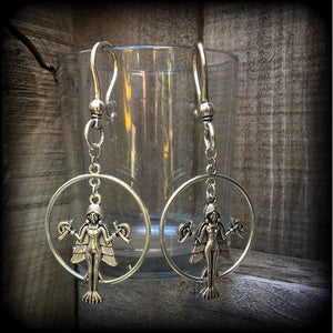 Goddess Lilith earrings-Occult ear hangers