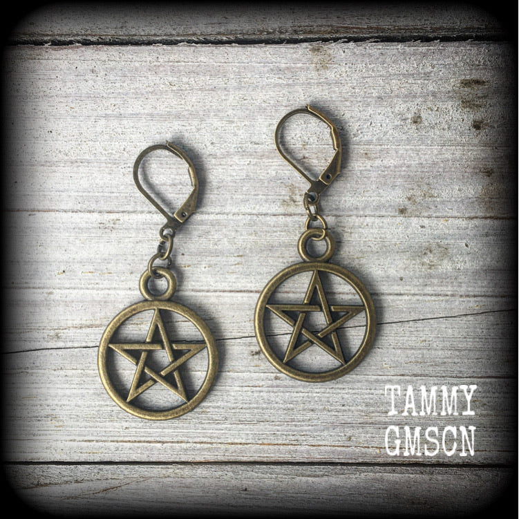 Pentagram earrings-Pentacle earrings