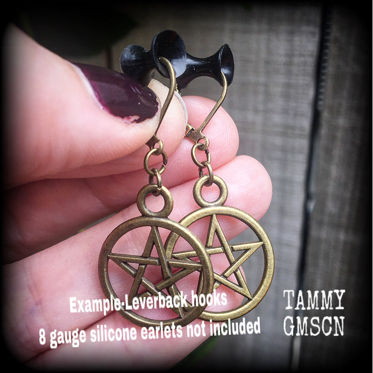 Pentagram earrings-Pentacle earrings