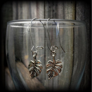 Monstera earrings-Leaf earrings