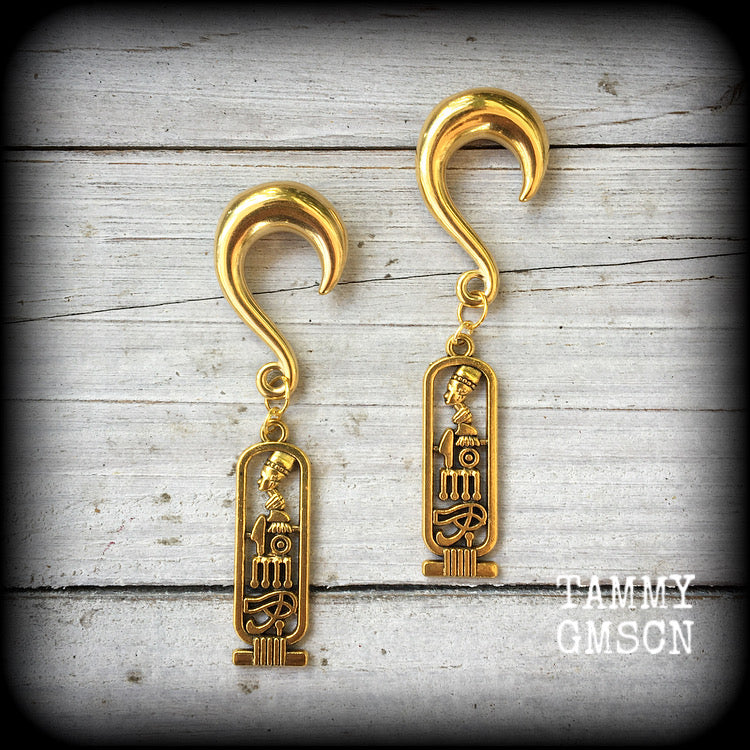 Cartouche gauged earrings