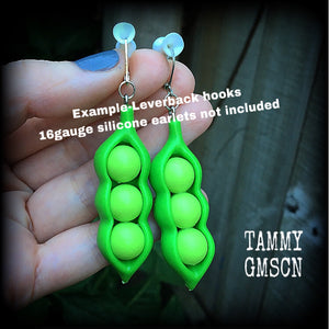 Pea Pod earrings-Ear hangers