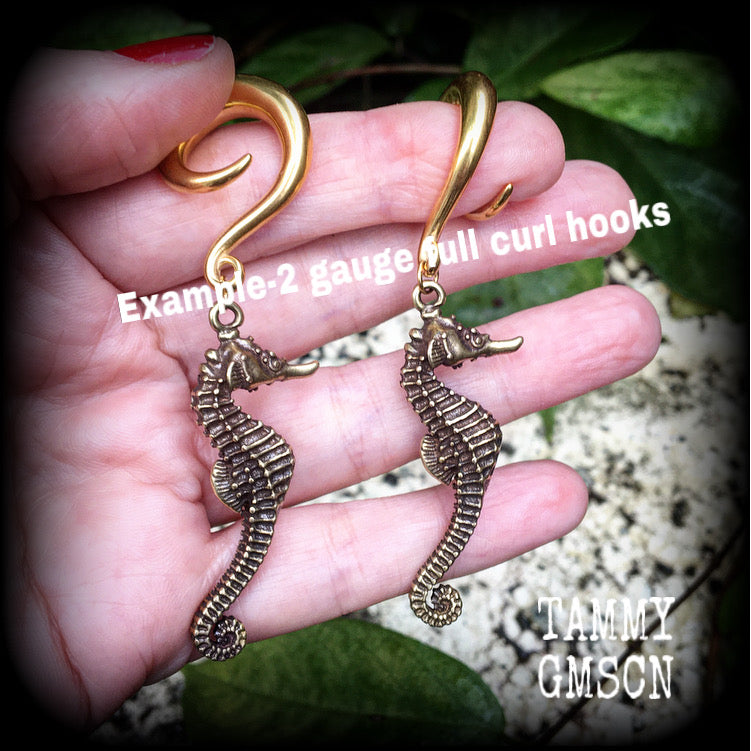 Seahorse ear weights-Gauged earrings