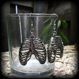 Ribcage earrings-Halloween earrings