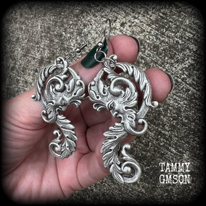 Baroque Green man earrings-Greenman earrings