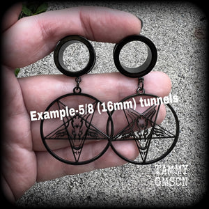 Baphomet tunnel earrings