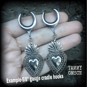 DIY gauged hooks for stretched lobes DIY hooks for ear weights DIY earrings DIY ear hangers