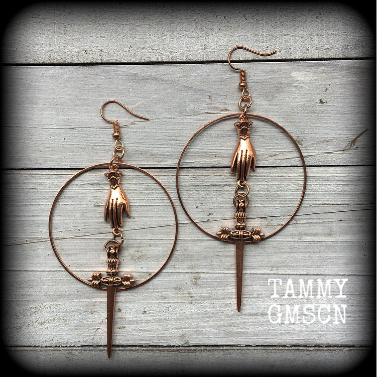 Tarot earrings-Ace of swords earrings