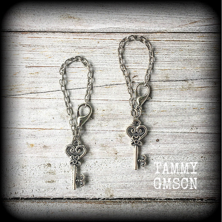 Key earrings-Tunnel dangles