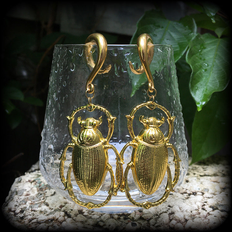 Scarab beetle earrings Scarab beetle ear hangers Insect ear weights 2 gauge ear weights Stretched lobes Body jewelry 6g 2g 0g 00g 1/2" 9/16" 5/8" 3/4" 7/8" 1" 1.10" 1.18" Stretched ears gauged ears Stretched lobes Gauged earrings
