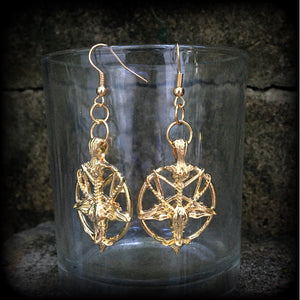 Baphomet earrings-Occult earrings