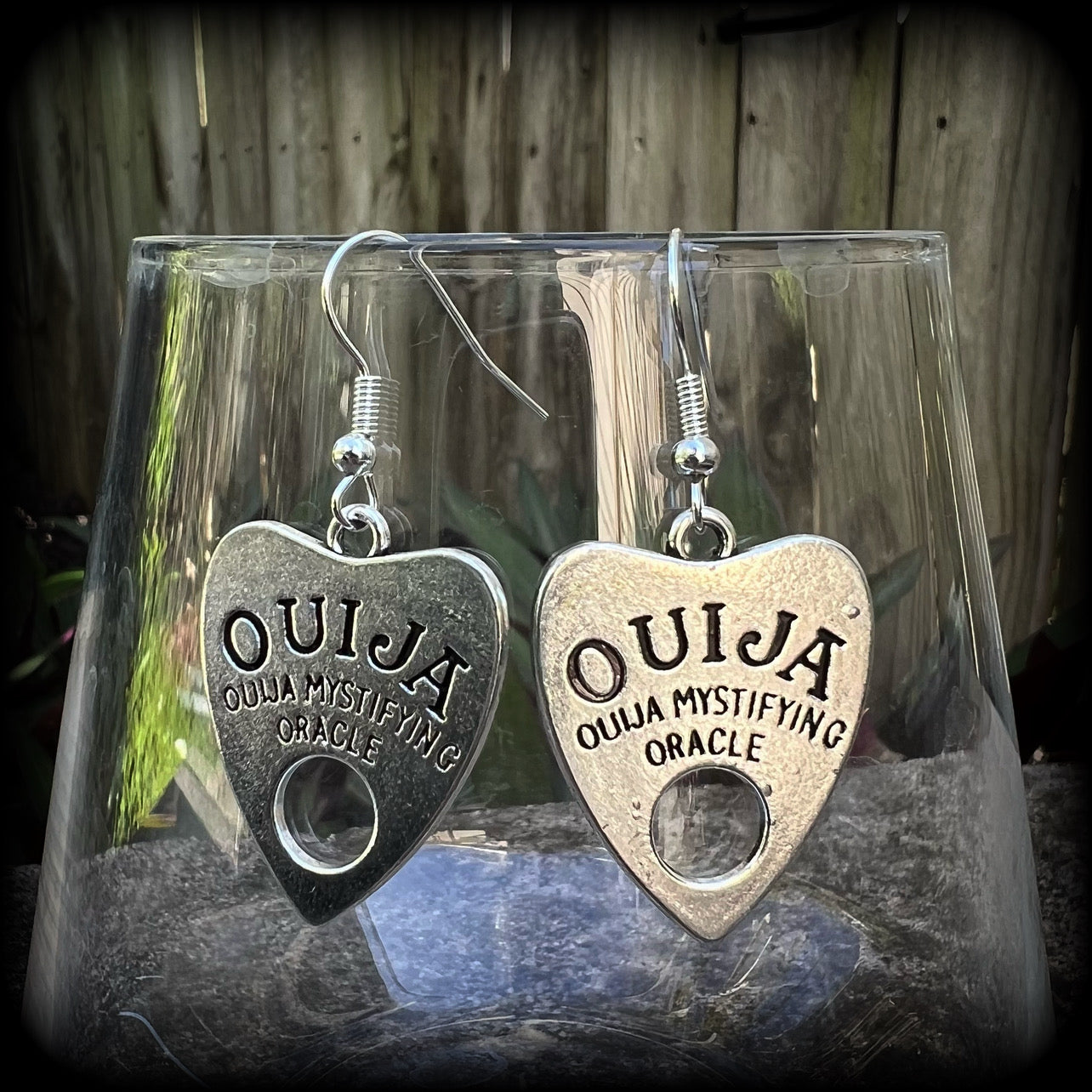 Ouija planchette earrings-Occult earrings