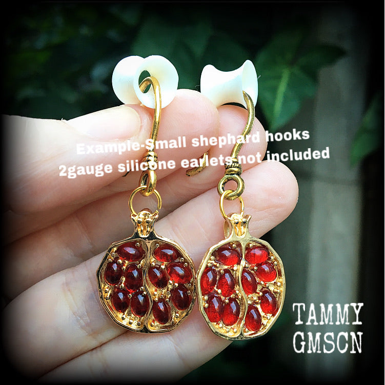 Persephone earrings-Pomegranate ear hangers