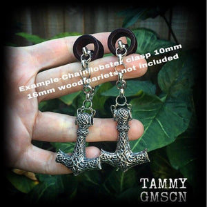 Thors Hammer earrings-Viking ear hangers