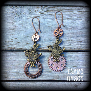 Alice in Wonderland steampunk earrings