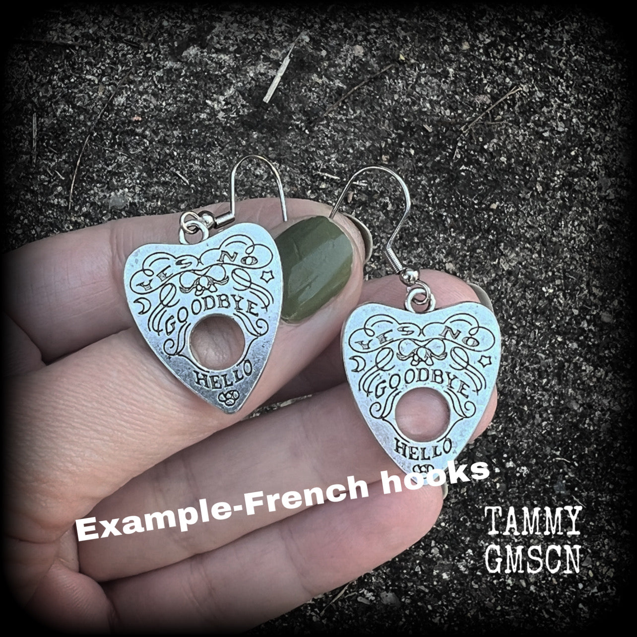 Ouija earrings-Planchette earrings