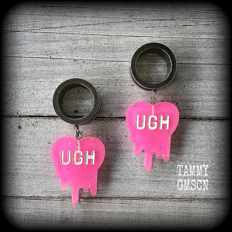 Melting heart tunnel earrings-UGH earrings