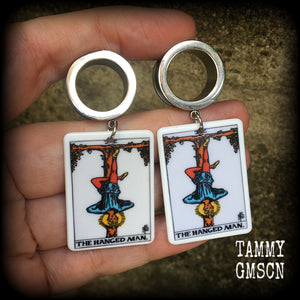 The Hanged Man-Tarot card tunnel earrings