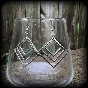 Geometric earrings-Diamond earrings