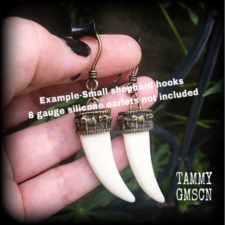 Elephant tusk earrings-Ganesha earrings