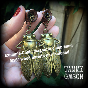 Bronze locust earrings-Ear hangers