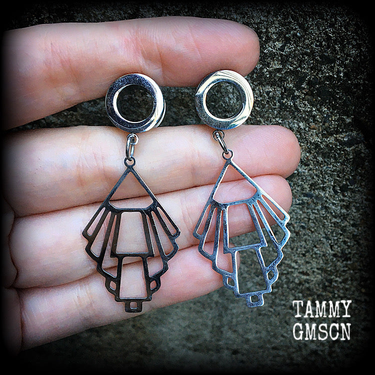 Aphrodite art nouveau tunnel earrings