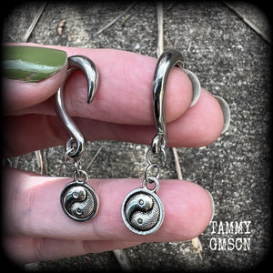 Yin Yang gauged earrings