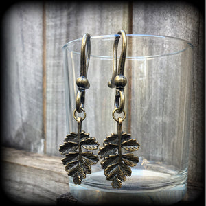 Oak leaf earrings-Ear hangers